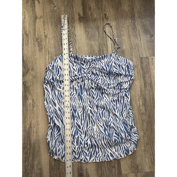 DVF x Target Size XXL Sea Twig Blue and White Tube Top Camisole Removable Straps - Picture 3 of 7